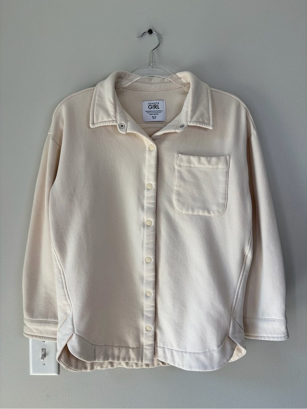 Athleta Girl RetroActive Oversized Shacket in Chantilly Cream